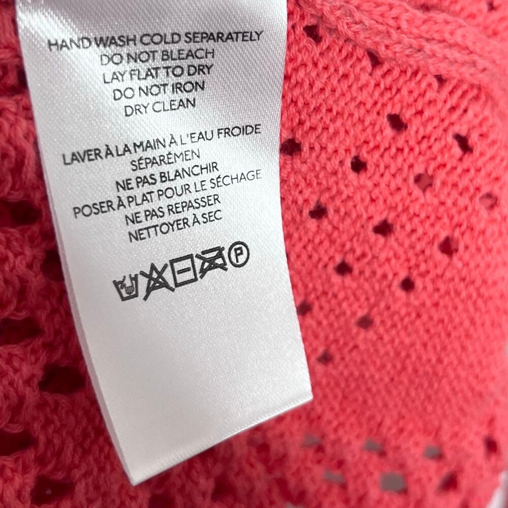 Anthropologie Pilcro Coral Pointelle Knit Peplum Sweater Top Large Boho NWT - Picture 12 of 12